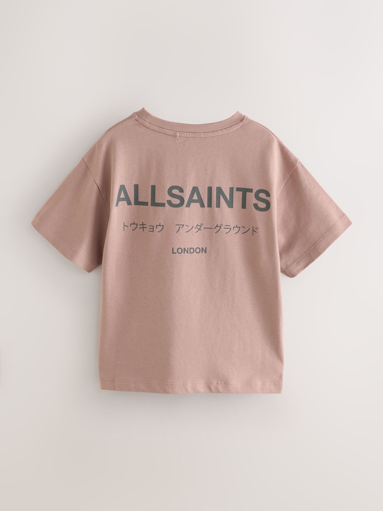 smALLSAINTS Pink Oversized Underground Crew Neck Cotton T-Shirt - Image 2 of 4