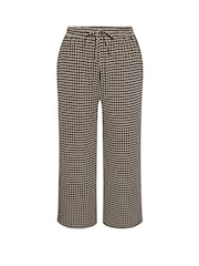 Yours Curve Brown Gingham Wide Leg Trousers - Image 5 of 5