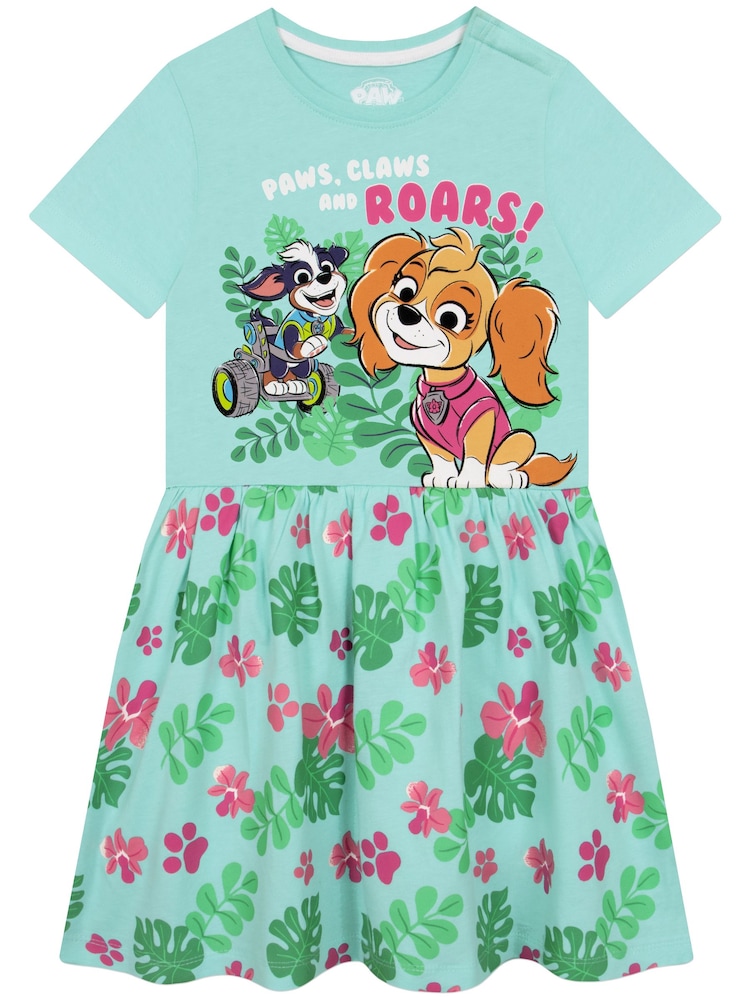 Character Blue Paw Patrol Dino Wilds Skye Short Sleeve Dress - Image 1 of 12 Character Blue Paw Patrol Dino Wilds Skye Short Sleeve Dress - Image 1 of 12