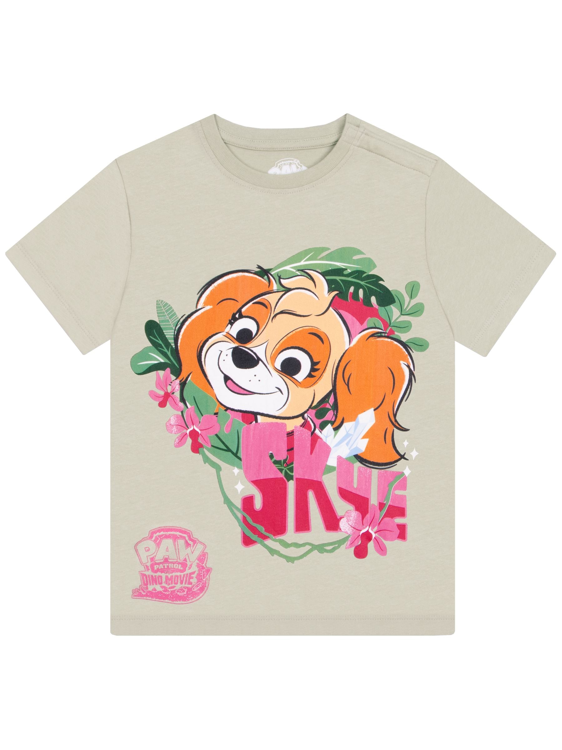 Paw Patrol Girls Green Adaptive Tshirt, Skye Dino Kids Tshirt, Ages 24 Months To 8 Years - Image 2