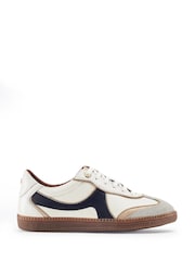 Moda in Pelle White Brioni Leather Multi Panel Gum Sole Trainers - Image 1 of 4