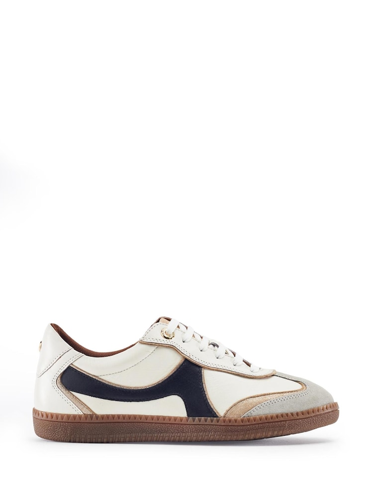 Moda in Pelle White Brioni Leather Multi Panel Gum Sole Trainers - Image 1 of 4 Moda in Pelle White Brioni Leather Multi Panel Gum Sole Trainers - Image 1 of 4