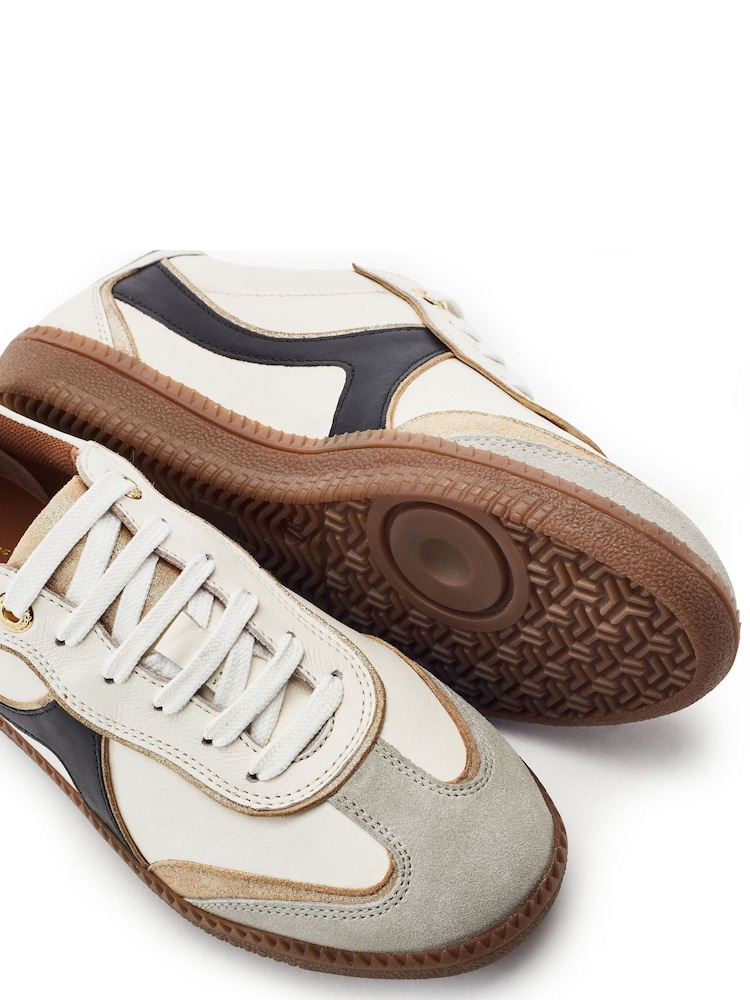 Moda in Pelle White Brioni Leather Multi Panel Gum Sole Trainers - Image 4 of 4 Moda in Pelle White Brioni Leather Multi Panel Gum Sole Trainers - Image 4 of 4