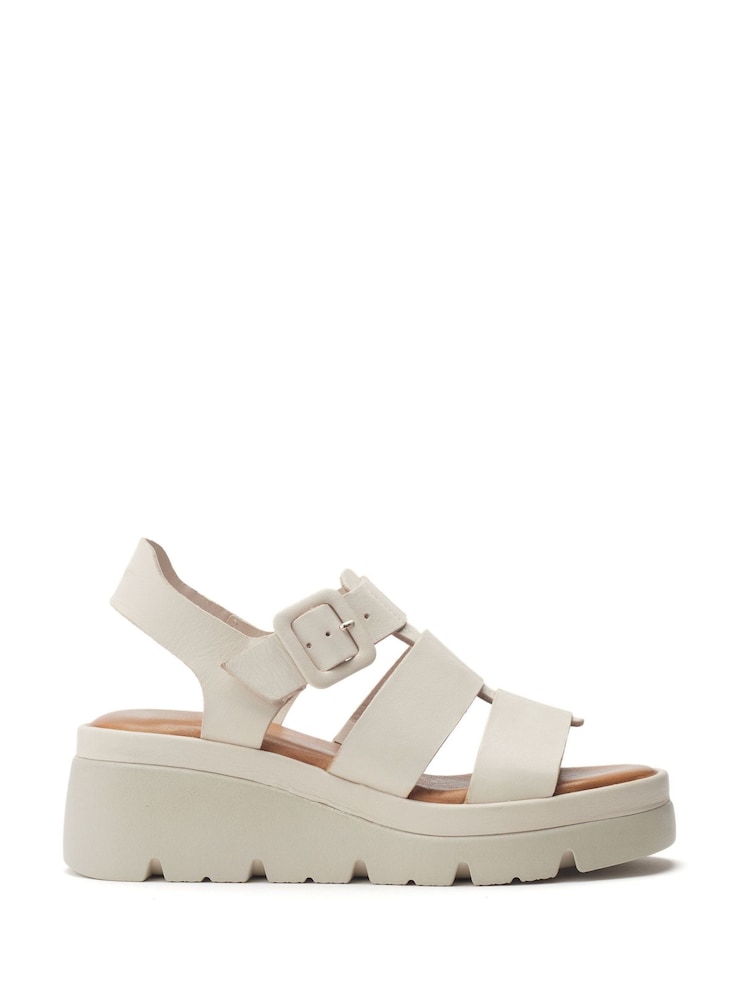 Moda in Pelle White Stathes Leather Wedge Fisherman Sandals - Image 1 of 4 Moda in Pelle White Stathes Leather Wedge Fisherman Sandals - Image 1 of 4