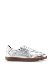 Moda in Pelle Silver Brioni Leather Multi Panel Gum Sole Trainers - Image 1 of 4