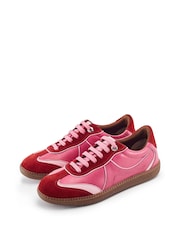 Moda in Pelle Pink Brioni Leather Multi Panel Gum Sole Trainers - Image 2 of 4