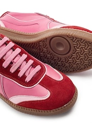 Moda in Pelle Pink Brioni Leather Multi Panel Gum Sole Trainers - Image 3 of 4