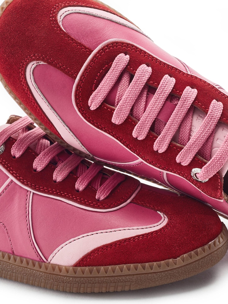 Moda in Pelle Pink Brioni Leather Multi Panel Gum Sole Trainers - Image 4 of 4 Moda in Pelle Pink Brioni Leather Multi Panel Gum Sole Trainers - Image 4 of 4