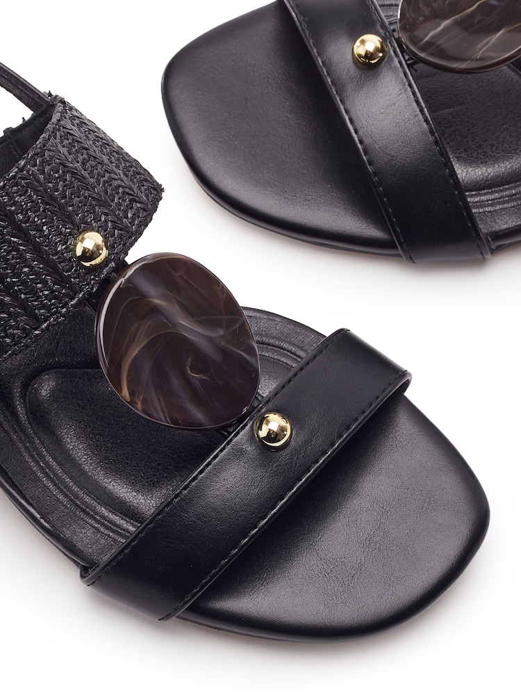Negro - Sandalias planas con piedras semipreciosas Lexia de Moda in Pelle - Imagen 4 de 4 Negro - Sandalias planas con piedras semipreciosas Lexia de Moda in Pelle - Imagen 4 de 4