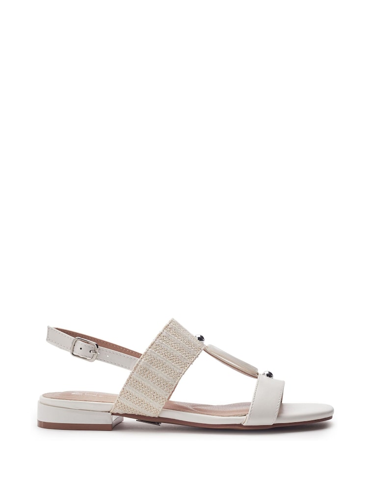 Blanco - Sandalias planas con piedras semipreciosas Lexia de Moda in Pelle - Imagen 1 de 4 Blanco - Sandalias planas con piedras semipreciosas Lexia de Moda in Pelle - Imagen 1 de 4