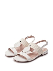 Blanco - Sandalias planas con piedras semipreciosas Lexia de Moda in Pelle - Imagen 2 de 4