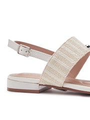 Blanco - Sandalias planas con piedras semipreciosas Lexia de Moda in Pelle - Imagen 3 de 4