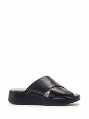 Moda in Pelle Black Shoon Grange Leather Crossover Mule - Image 1 of 3