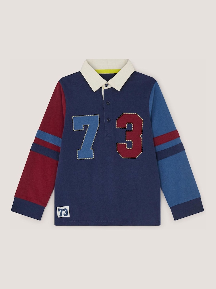 Monsoon Blue 73 Applique Ls Polo Shirt - Image 1 of 2