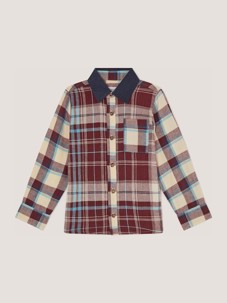Monsoon Red Contrast Check Print Shirt - Image 1 of 2 Monsoon Red Contrast Check Print Shirt - Image 1 of 2