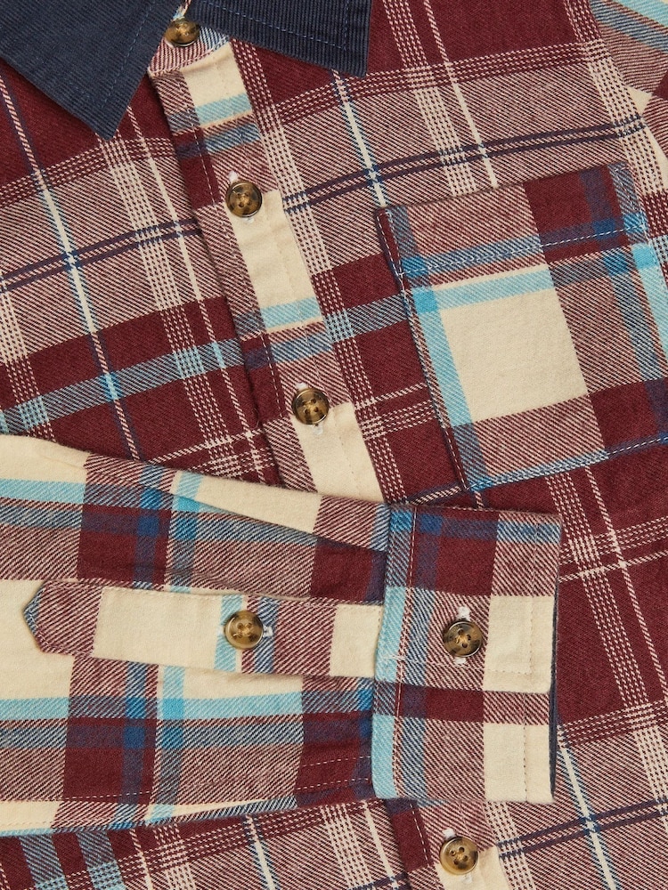 Monsoon Red Contrast Check Print Shirt - Image 2 of 2 Monsoon Red Contrast Check Print Shirt - Image 2 of 2