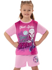 Character Pink Marvel Spidey And His Amazing Friends Short Sleeve Pyjamas - Image 2 of 11