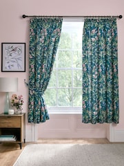 Dreams & Drapes Green Caraway Lined Pair of Pencil Pleat Curtains - Image 2 of 4