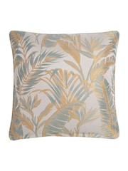 Laurence Llewelyn-Bowen Duck Egg Paradise Palm Jacquard Filled Cushion - Image 2 of 3