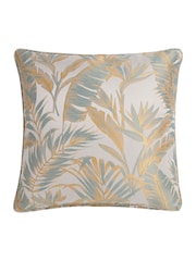 Laurence Llewelyn-Bowen Duck Egg Paradise Palm Jacquard Filled Cushion - Image 3 of 3
