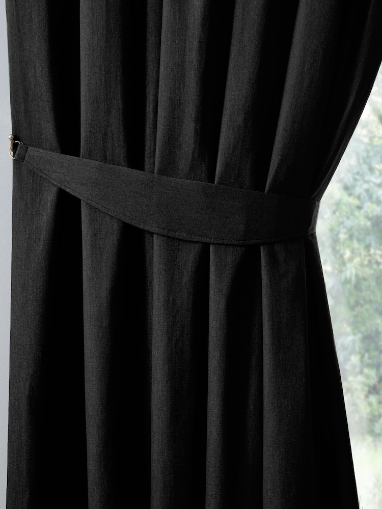 Fusion Black Dijon Blackout & Thermal Insulated Curtains - Image 3 of 3
