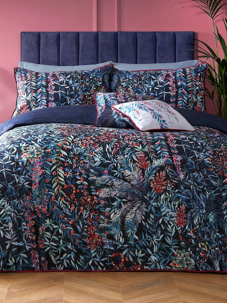 Soiree Navy Tessa Velvet Filled Cushion - Image 1 of 3 Soiree Navy Tessa Velvet Filled Cushion - Image 1 of 3