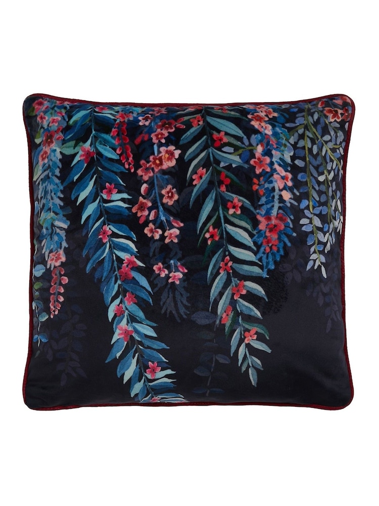 Soiree Navy Tessa Velvet Filled Cushion - Image 2 of 3 Soiree Navy Tessa Velvet Filled Cushion - Image 2 of 3