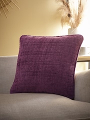 Appletree Wine Alba Textured Chenille Filled Cushion - Image 1 of 4