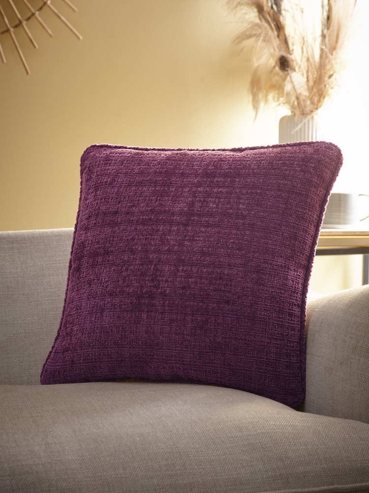 Appletree Wine Alba Textured Chenille Filled Cushion - Image 1 of 4