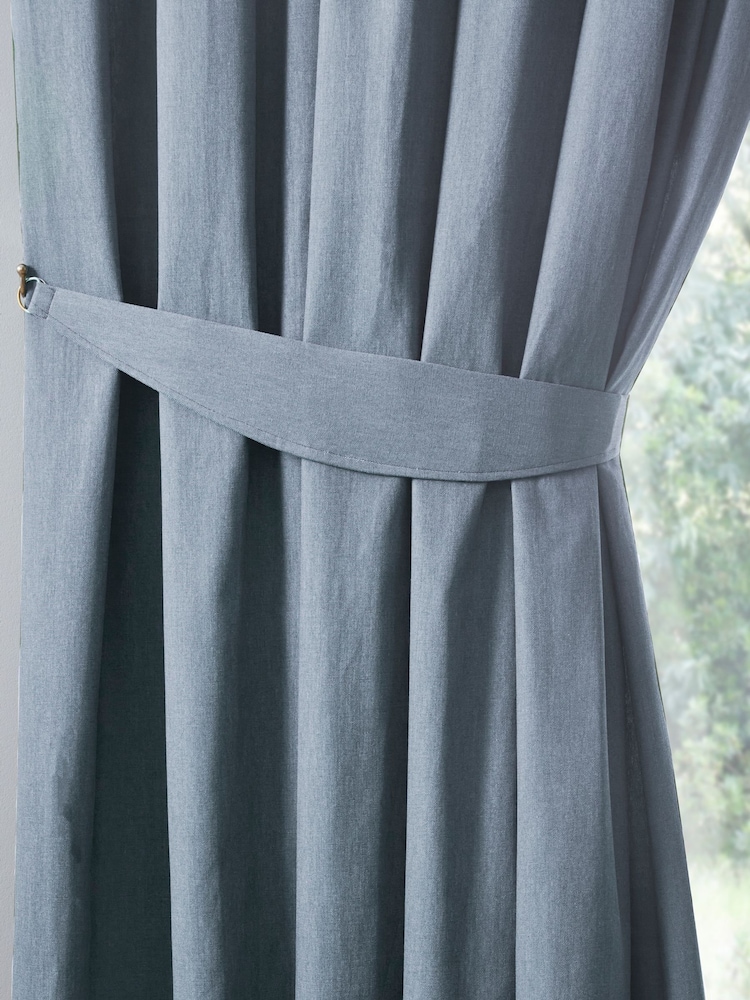 Fusion Galaxy Room Darkening Woven Pair of Pencil Pleat Curtains - Image 3 of 4