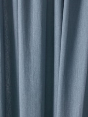 Fusion Light Blue Galaxy Dim Out Woven Pair of Pencil Pleat Curtains - Image 4 of 4