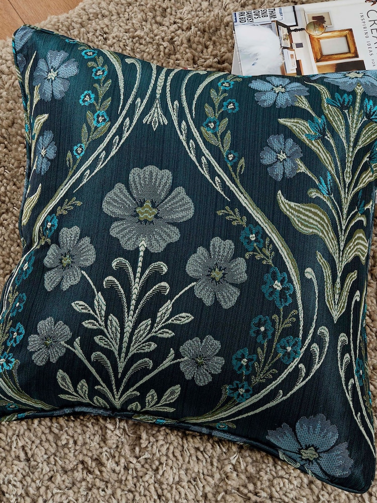 Curtina Navy Estelle Woven Filled Cushion - Image 1 of 3