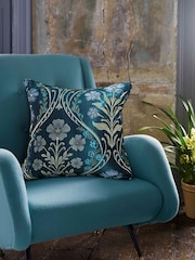 Curtina Navy Estelle Woven Filled Cushion - Image 2 of 3