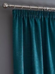 Fusion Forest Green Galaxy Room Darkening Woven Pair of Pencil Pleat Curtains - Image 1 of 3
