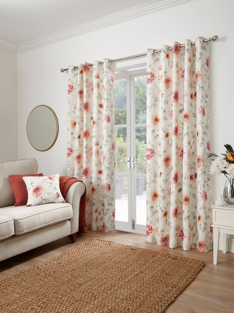 Dreams & Drapes Nadia 100% Cotton Pair of Eyelet Curtains - Image 1 of 3 Dreams & Drapes Nadia 100% Cotton Pair of Eyelet Curtains - Image 1 of 3