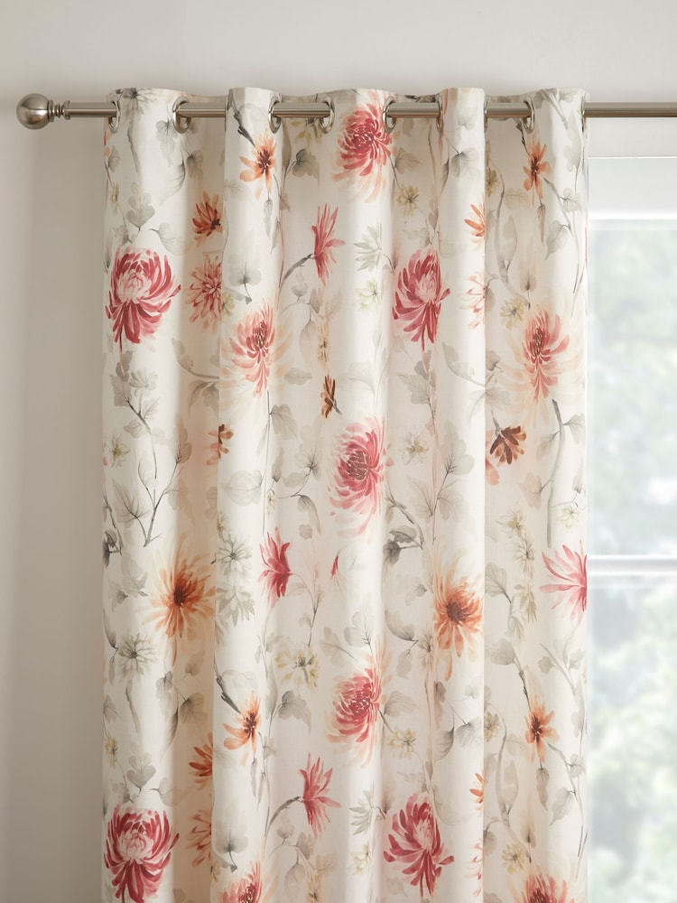 Dreams & Drapes Nadia 100% Cotton Pair of Eyelet Curtains - Image 2 of 3