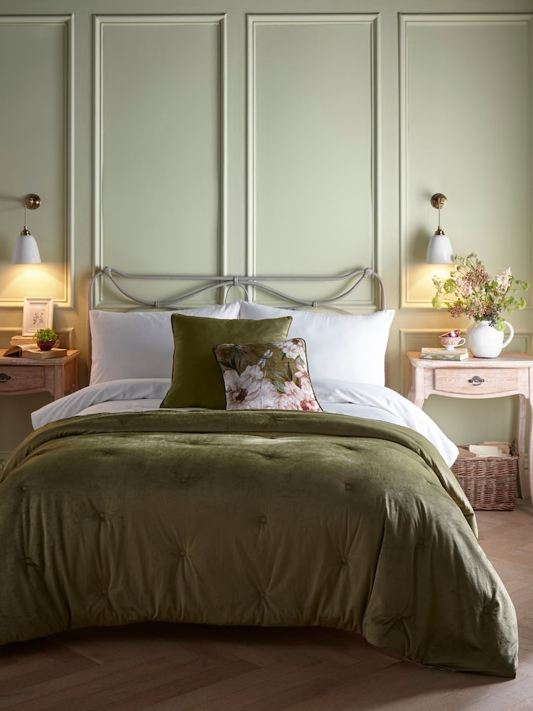 Appletree Olive Austell Velvet Bedspread - Image 1 of 3 Appletree Olive Austell Velvet Bedspread - Image 1 of 3