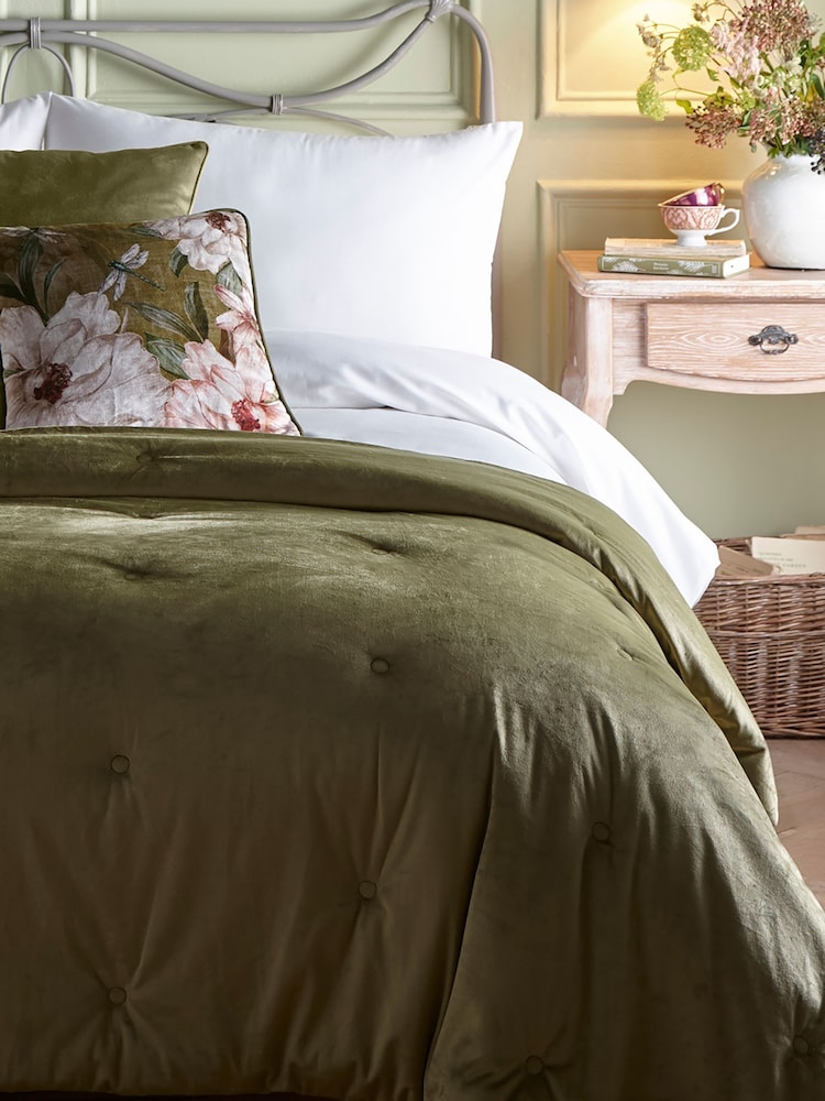 Appletree Olive Austell Velvet Bedspread - Image 2 of 3 Appletree Olive Austell Velvet Bedspread - Image 2 of 3