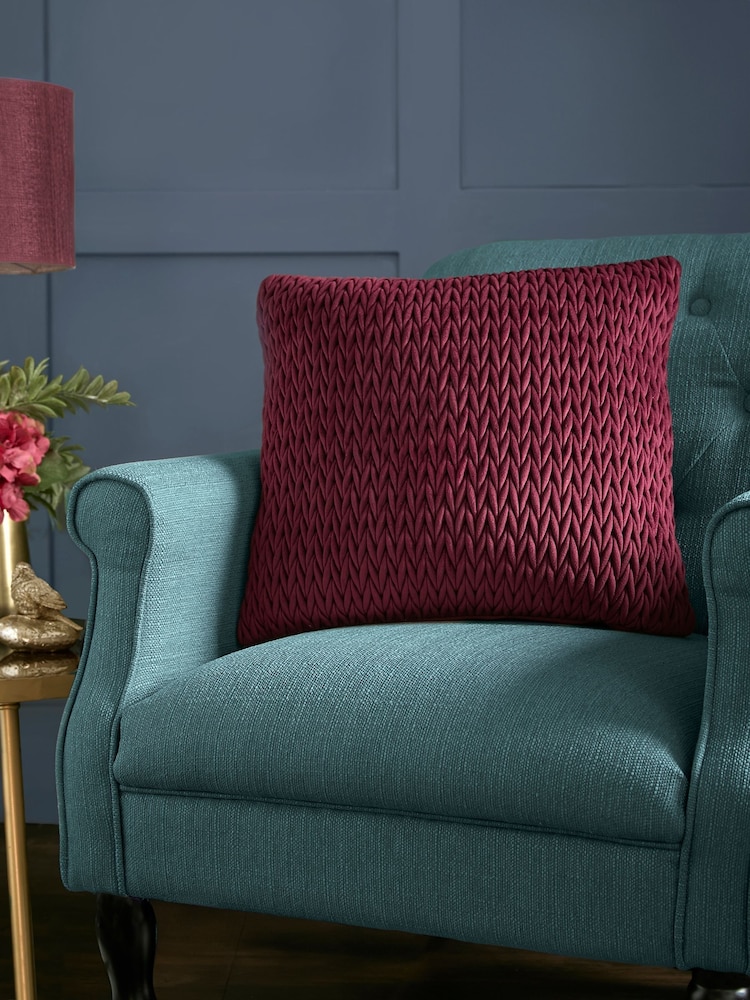 Laurence Llewelyn-Bowen Wine Amory Velvet Filled Cushion - Image 1 of 3