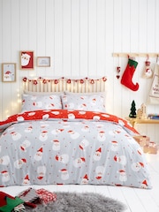 Fusion Red Happy Santa Easy Care Duvet Cover Set - Image 3 of 5