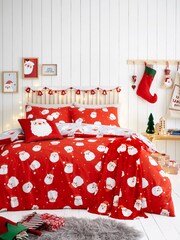 Fusion Red Happy Santa Easy Care Duvet Cover Set - Image 4 of 5