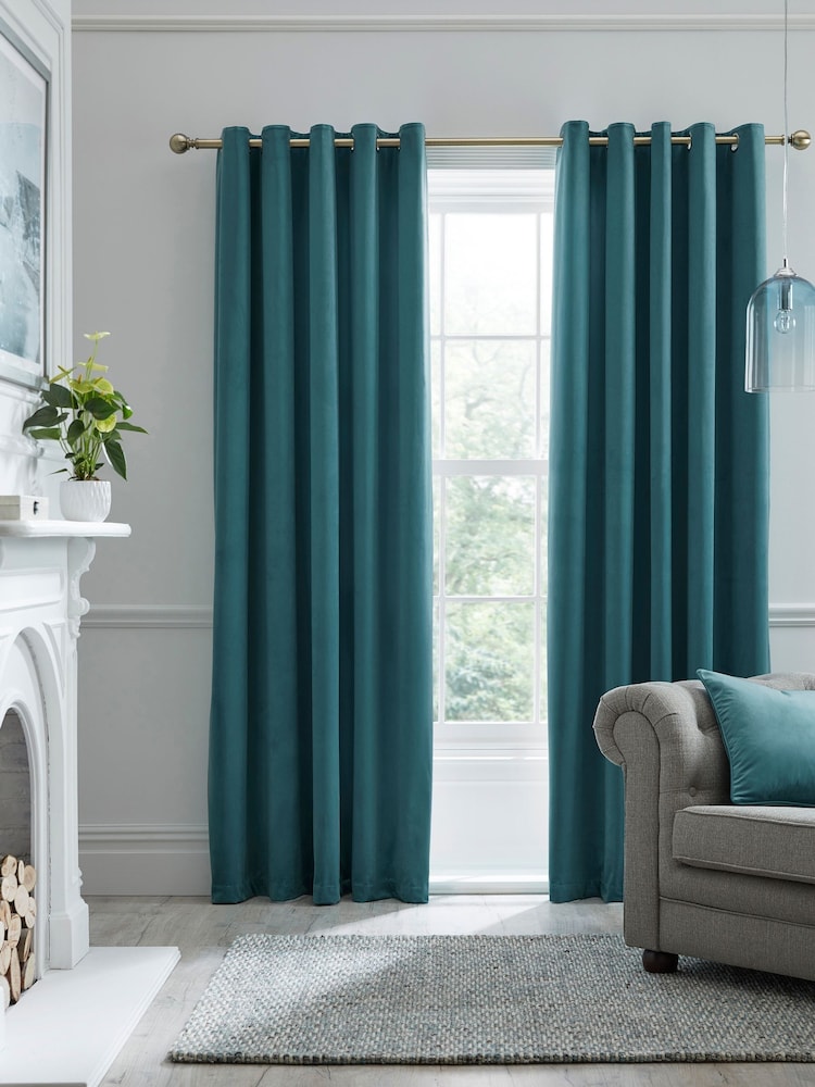 Laurence Llewelyn-Bowen Montrose Velvet Blackout Thermal Eyelet Curtains - Imagem 2 de 3