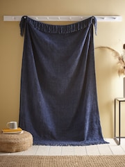 Appletree Navy Chenille Textured Bedspread - Image 1 of 3