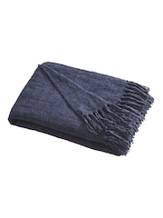 Appletree Navy Chenille Textured Bedspread - Image 2 of 3