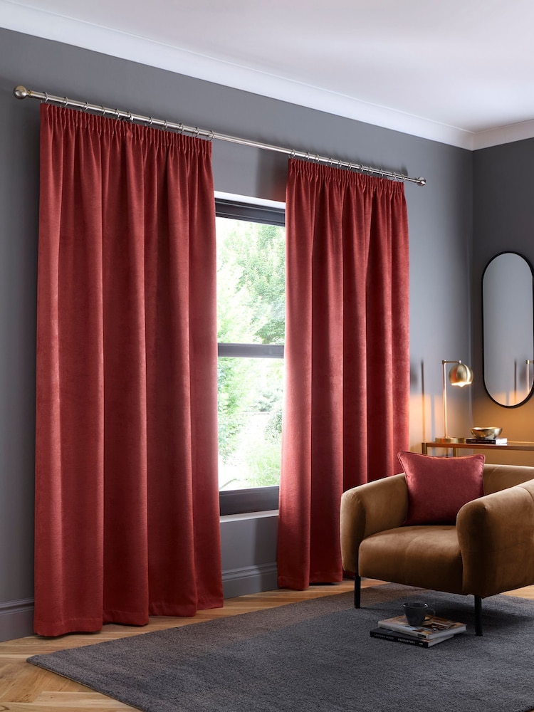 Fusion Galaxy Room Darkening Woven Pair of Pencil Pleat Curtains - Image 2 of 3