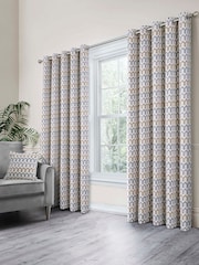 Curtina Natural Arcadia Chenille Pair of Eyelet Curtains - Image 2 of 4