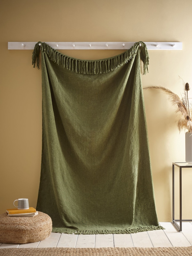 Appletree Green Textured Chenille Bedspread - Image 1 of 3