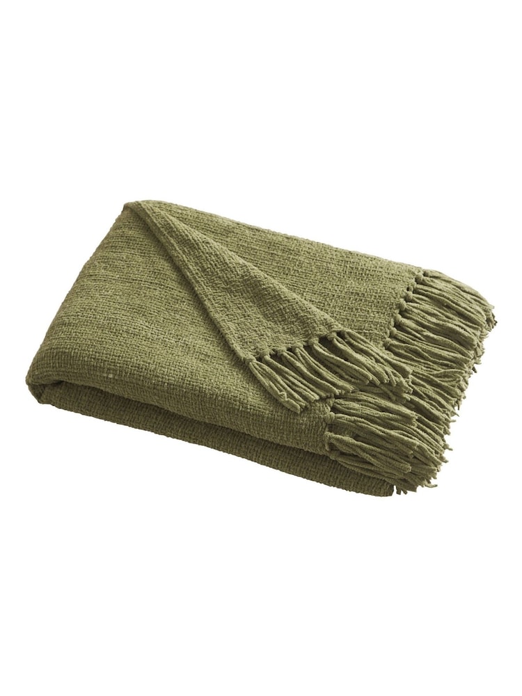 Appletree Green Textured Chenille Bedspread - Image 2 of 3