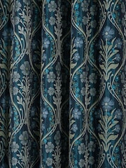 Curtina Navy Estelle Woven Pair of Eyelet Curtains - Image 3 of 4