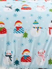 Fusion Duck Egg Christmas Snowman Easy Care Duvet Cover Set - Image 3 of 4